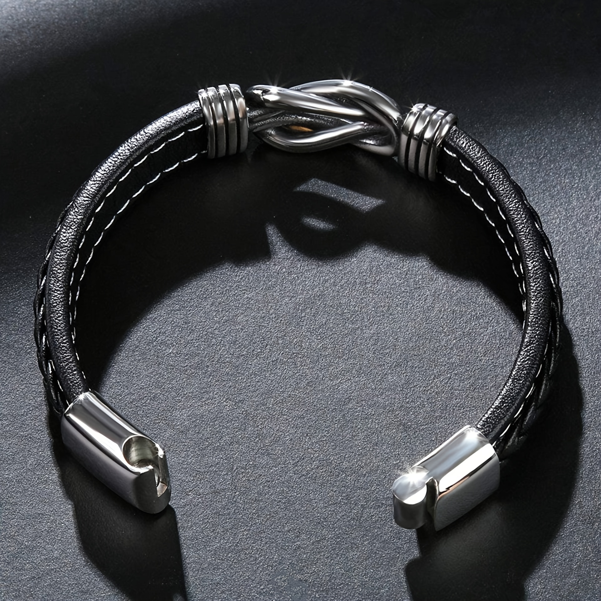 Men's Creative Solid Punk PU Leather Bracelet